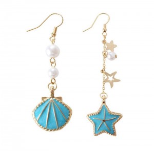 Candy color enamel gold shell alloy drop earring new fashion designs