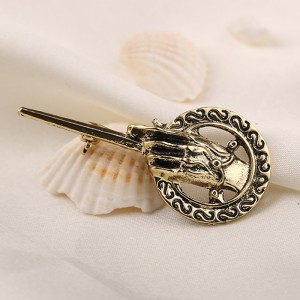 Popular Movie Game Of Thrones Gold Alloy Sceptre Brooch