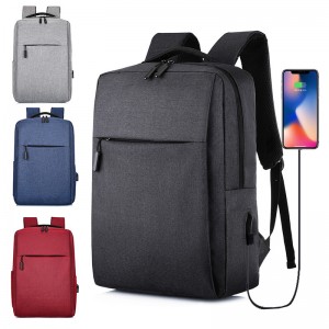 Backpack cross-border USB backpack simple business casual backpack female male computer bag