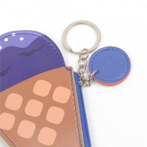 WENZHE Mini Cute Ice Cream Coin Purse With Key Ring