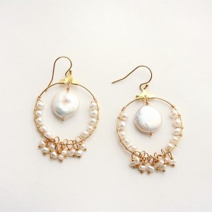 Coin Pearl Earring Bohemian Earring Pearl Earring