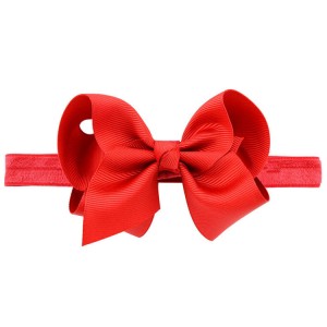 Wholesale Christmas Grosgrain Ribbon Bow Children Headband Elastic Hair Band Cute Kids Hair Accessories For Baby Girl