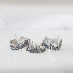 Custom City Ring  Cityscape Ring   Skyline Ring  Statement Ring