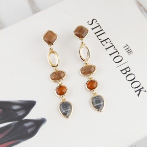 Personality fashion colorful female earrings new creative simple all-match resin earrings