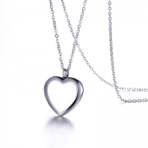 WENZHE Stainless steel lady heart simple pendant necklace