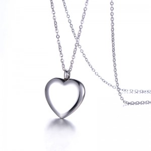 WENZHE Stainless steel lady heart simple pendant necklace