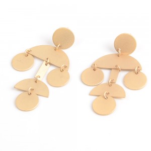 WENZHE Gold Geometric Alloy Earring