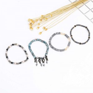 Fashion jewelry boho crystal stone beaded fringe stretch bracelet jewelry female