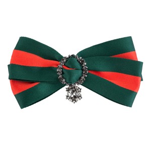 WENZHE Vintage Ladies Crystal Big Bow Ribbon Brooch Pin Necktie Christmas DIY Accessories