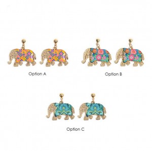 New trend delicate alloy enamel jewelry women elephant earrings