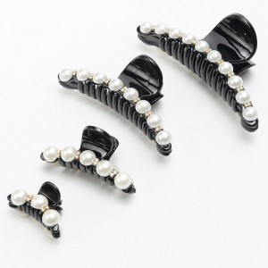 WENZHE Rhinestone Crystal Hairpin Pearl Hair Clip Accessories Metal Hair Claw Clip For Women