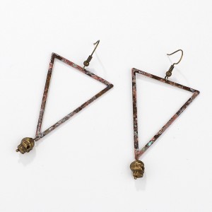 Europe and the United States old metal earrings triangle natural women