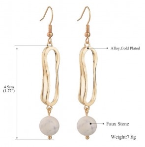 Fashion new designs geometry alloy gemstone bead pendant 24k gold earring