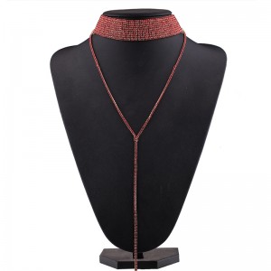 European and American style silver gold black red geometric shape alloy plating birthday party women’s pendant necklace