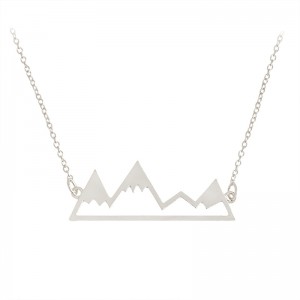 Simple Dainty Alloy Fine Jewellery Fashion Gold Silver Cool Mountain Top Charm Necklace