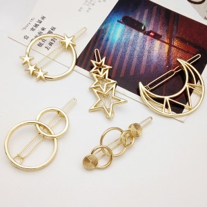 Fashion hair accessories design moon shape metal hair pins women’s hairpins