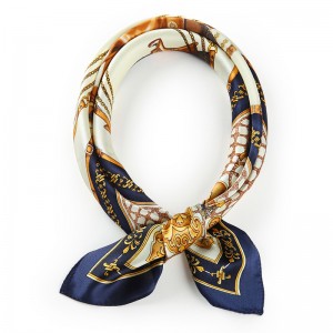 WENZHE New Silk Printed Small Kerchief Scarf Silk Luxury Satin Scarf For Women