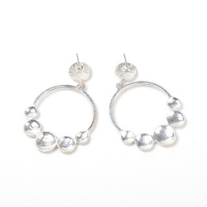 New Arrival Silver Plated Geometric Circle Drop Earring