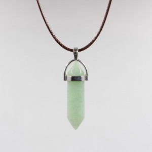 Custom Made Natural Stone Bullet Shaped Pendant Necklaces Turquoise Crystal Stone Pendant Necklace Women Jewelry