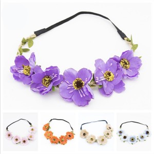 Fashion Women Bride Flower Headband Lady Bohemian Rose Flower Crown Hairbands