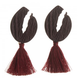 WENZHE New Hot National Wind Female Geometric Alloy Long Tassel Earrings