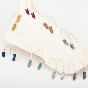 Latest Design Gold Plated Vintage Multicolor Arrow Hook Earrings