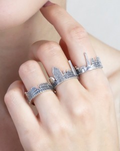 Custom City Ring  Cityscape Ring   Skyline Ring  Statement Ring