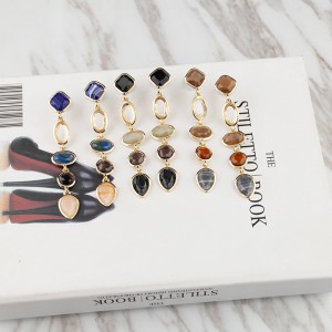 Personality fashion colorful female earrings new creative simple all-match resin earrings