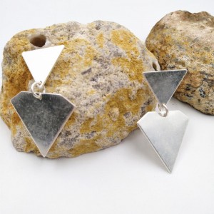 Silver Plated Triangle Earring Geometric Metal Earring For Women