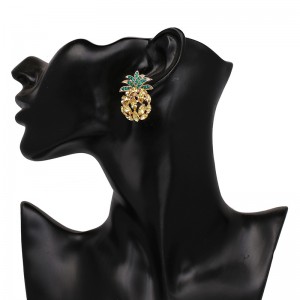 Fashion Jewelry New Hot Sale Fruit Crystal Pineapple Stud Earrings For Women