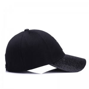 WENZHE New style convex embroidered logo shining sequin women fashion baseball caps