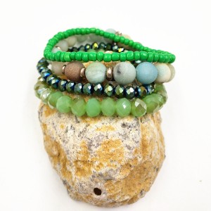 Hot Sell Natural Stone Crystal Bead Bracelet Set Druzy Charm Stone Diy Beads Bracelet Set