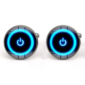 2019 new men and women creative power button gems cuffs cufflinks