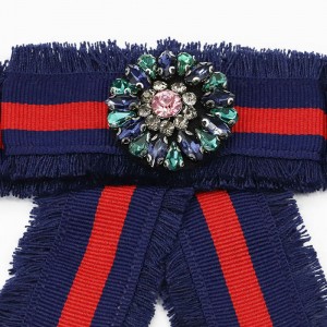 WENZHE Luxury Fabric Bowknot Women Brooch Pins Handmade Ribbon Bow Tie Brooch Corsage Dress Shirts Jewelry