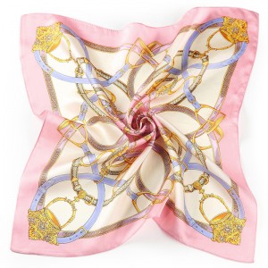 WENZHE New Silk Printed Small Kerchief Scarf Silk Luxury Satin Scarf For Women