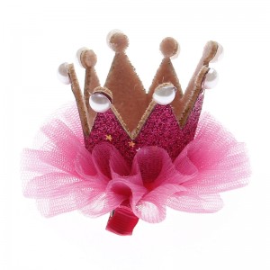 Fashion European and American Style Lace Solid Crown Princess Hairpin Children Hair Clips