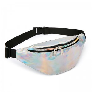 WENZHE Fashion Sport Waist Bag Waterproof Glitter Holographic Fanny Pack