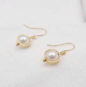 Gold Hook Earrings For Woman Newest Geometry Dangle Pearl Jewelry