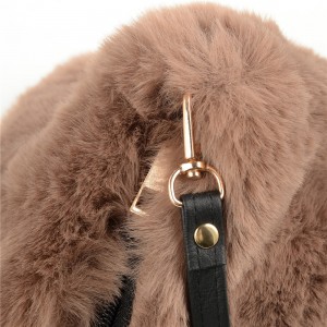 WENZHE Fashion New Design Multicolor Soft Fur Mini Handbag for Elegant Lady