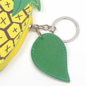 WENZHE Cartoon Fruit PU Pouch Keychain Women Wallet Coin Bag