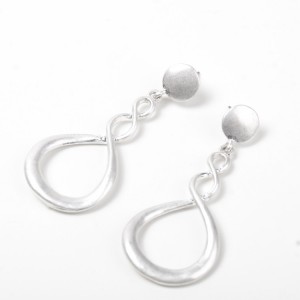 Hot Sale Silver Plated New Design Initial Twist Earring For Women