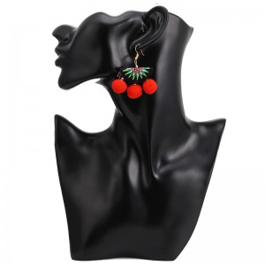 Wholesale new 3 Small Fur Ball Pendant Embroidery Design Earrings, National Tassel Earrings Boho Jewelry