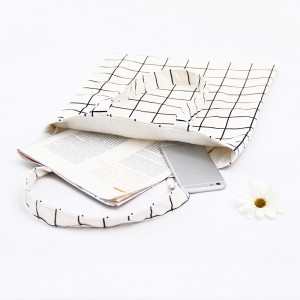 Factory wholesale small fresh Sen manual cotton and linen hand bag simple plaid student diagonal bag