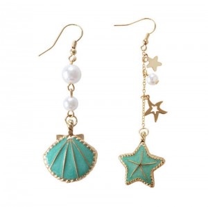 Candy color enamel gold shell alloy drop earring new fashion designs