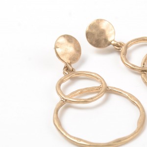 2019 New Fashion Women Earrings Gold Plated Circles Round Drop Earring