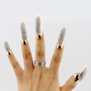 Accessories Men’s Alloy Rhinestone Exaggerated Eagle Claw Nail Ring Set