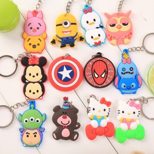 Cartoon cute creative key ring silicone car keychain