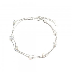 Crystal Bead Silver Bracelets Charm Bracelet For Women 925 Sterling Silver Tennis Bracelet