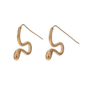 WENZHE new gold nature curved small snake ear hook gold-plated earrings for women
