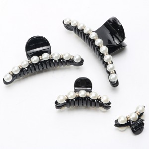 WENZHE Rhinestone Crystal Hairpin Pearl Hair Clip Accessories Metal Hair Claw Clip For Women